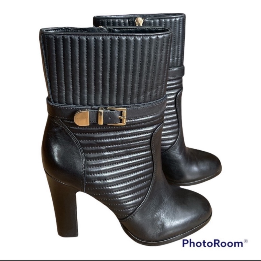 Vince Camuto Curtis Black Leather Heeled Boots